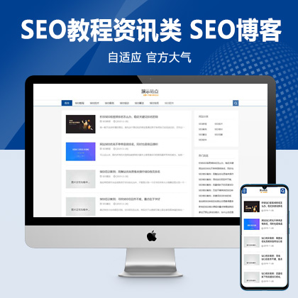 (自适应手机端)响应式SEO教程资讯类网站pbootcms模板 SEO博客优化网站源码